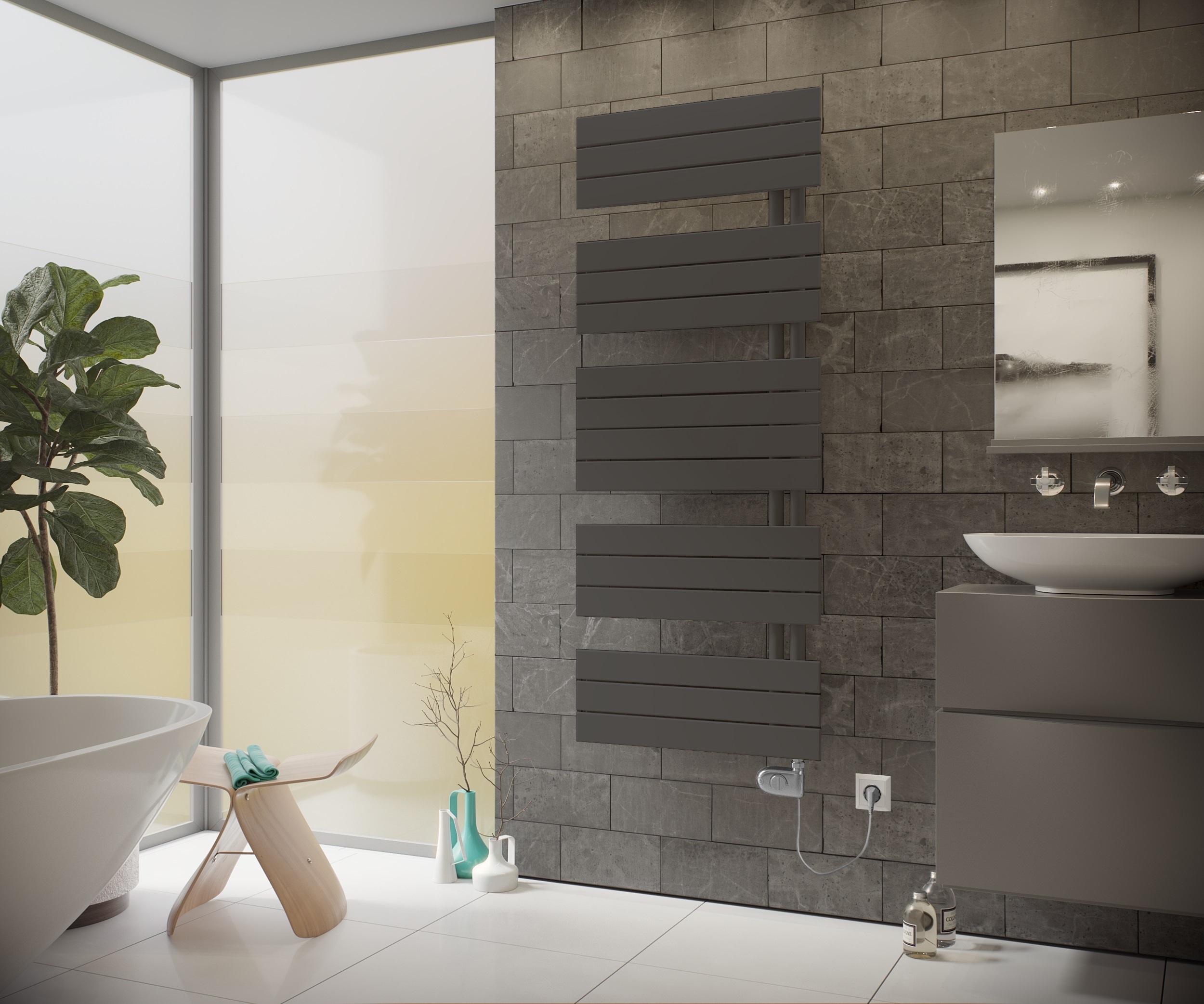 Ximax Badheizkörper Elektrobetrieb P2-Open Anthrazit versch. Größen