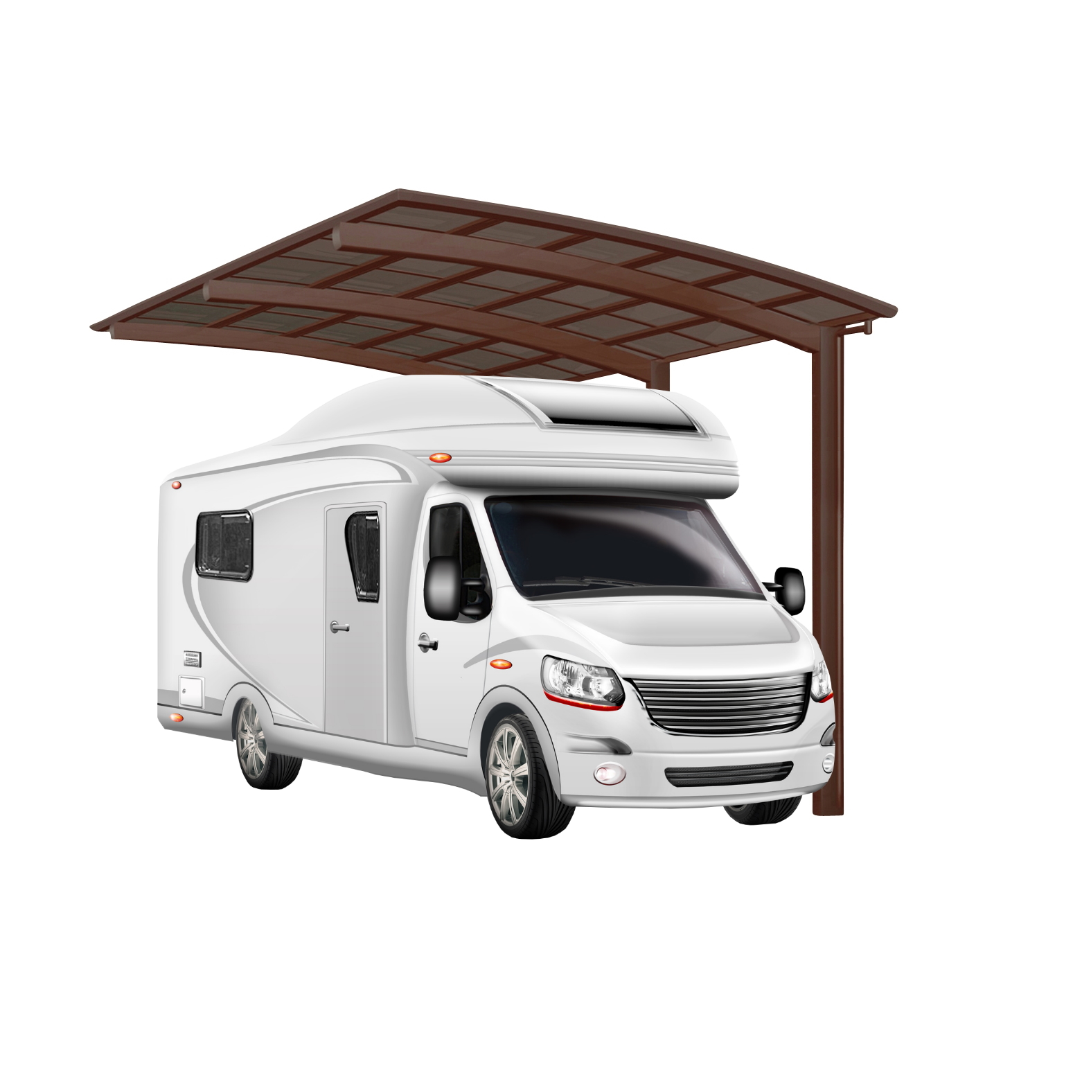 Ximax Carport Portoforte Typ 80 555 x 270 cm Caravan Ausführung Mattbraun