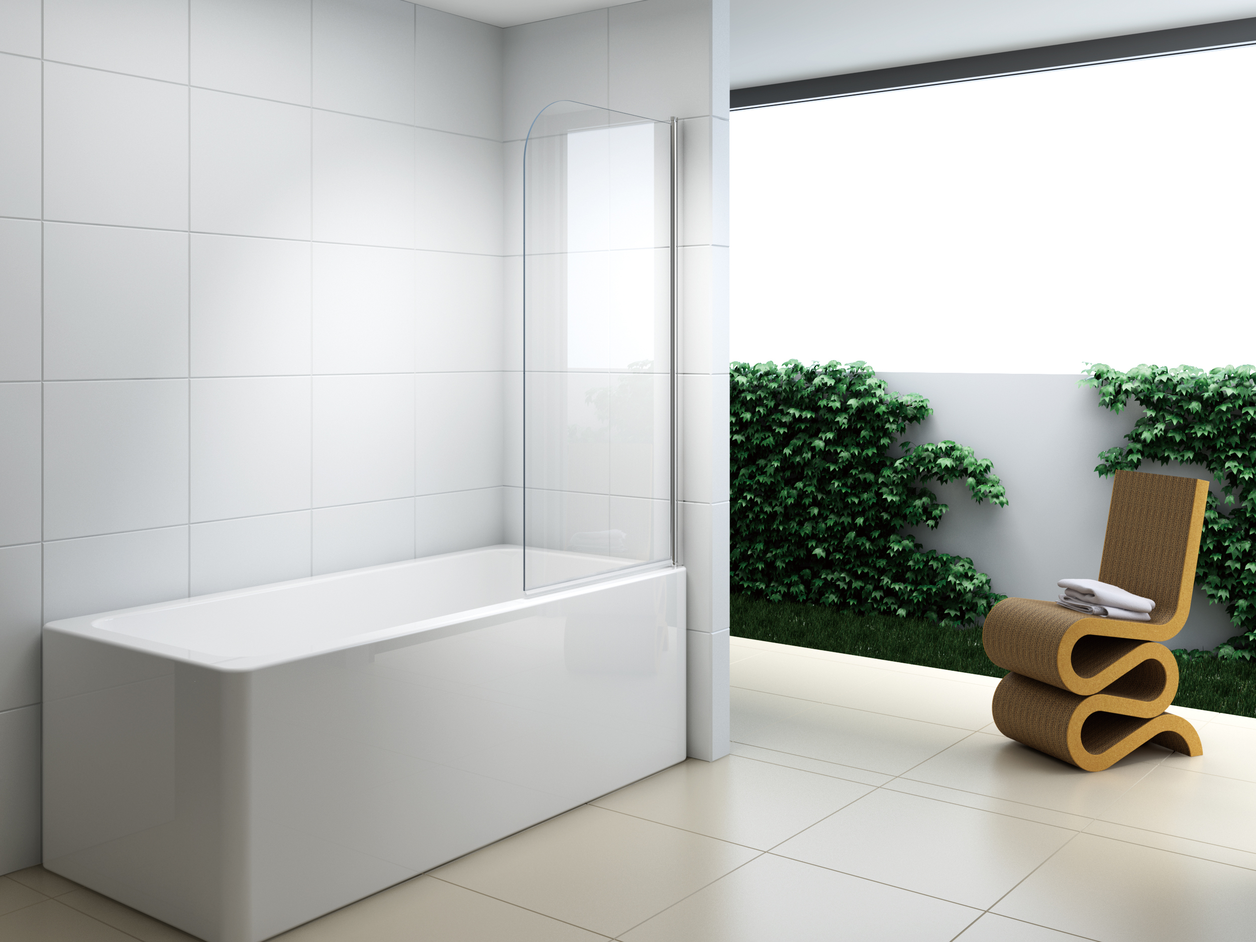 Duschfixteil Duschwand Badewannenaufsatz XBA ESG 6 mm 900 x 1400 mm