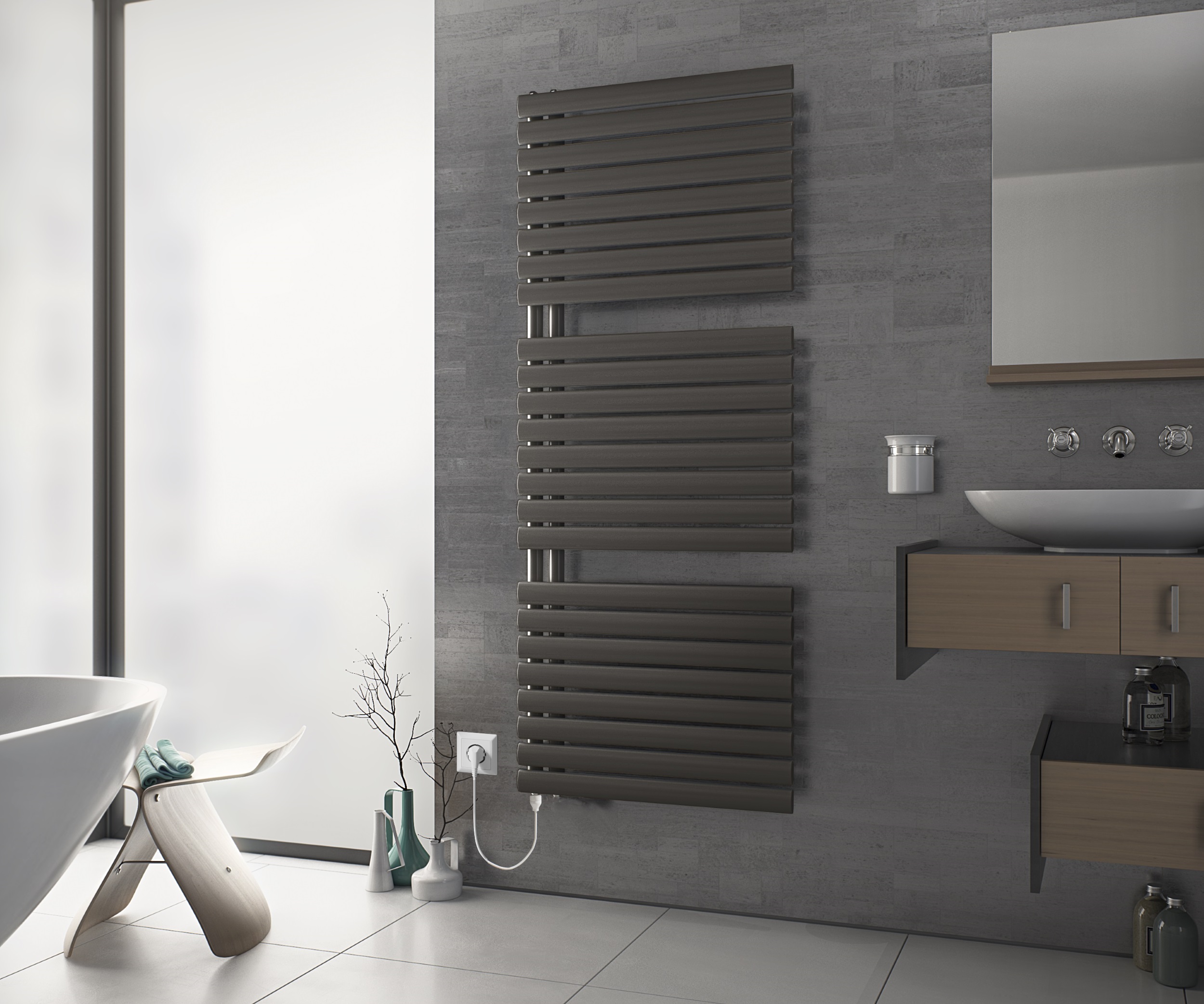tXimax Badheizkörper Elektrobetrieb Fortuna-Open Anthrazit versch. Größen
