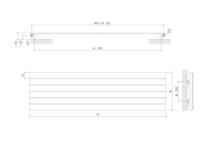 Ximax Raumheizkörper P1 horizontal weiß