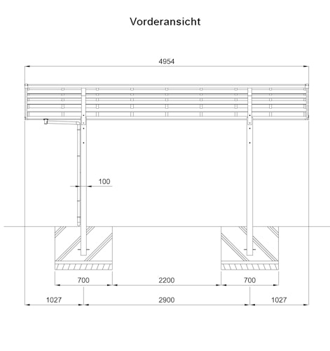 Ximax Carport Portoforte Typ 60 495 x 240 cm
